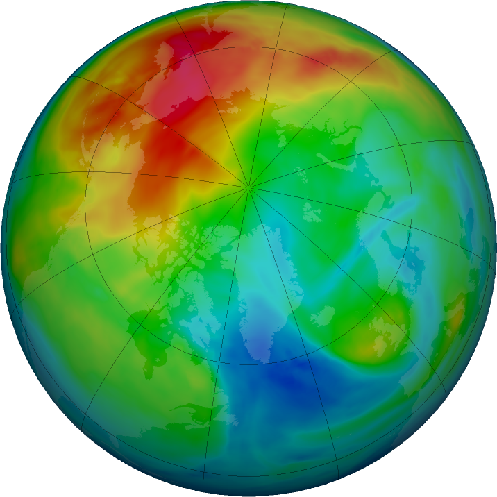Arctic ozone map for 27 December 2020